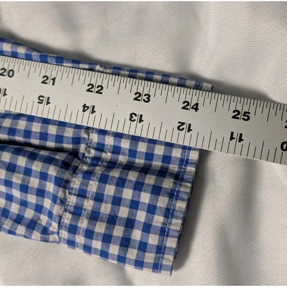 Polo Ralph Lauren Boys 18-20 Blue & White Gingham Button Up Shirt Long Sleeve